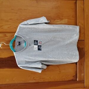 Nike Gray and Blue Womens Tee Large